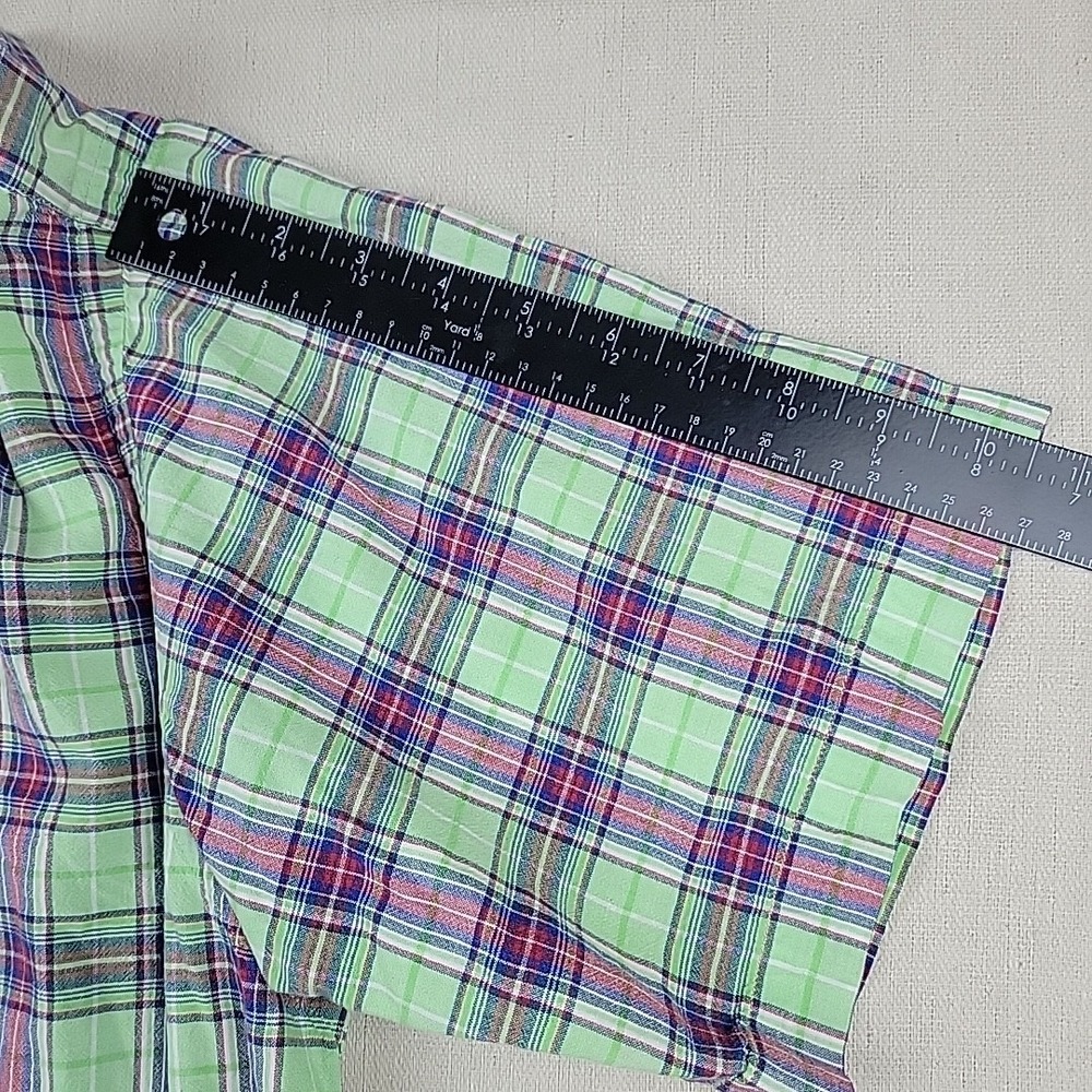 Ralph Lauren Blake Fit Plaid Shirt Mens L Green Multicolor Short Sleeve Button - Picture 5 of 10